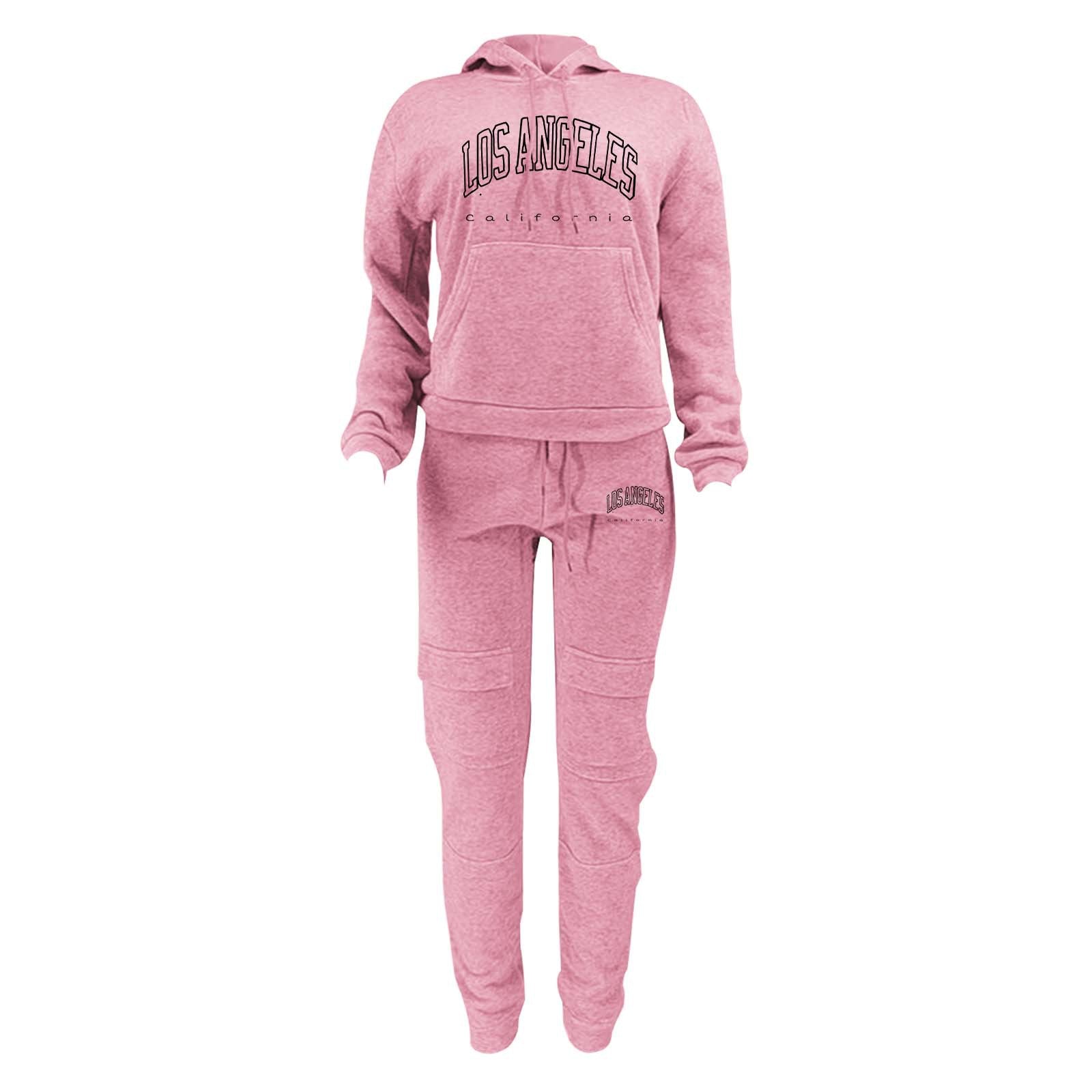 Women's Fashion Casual Hoodies Sweatpants Two Piece Sports Tracksuit 14