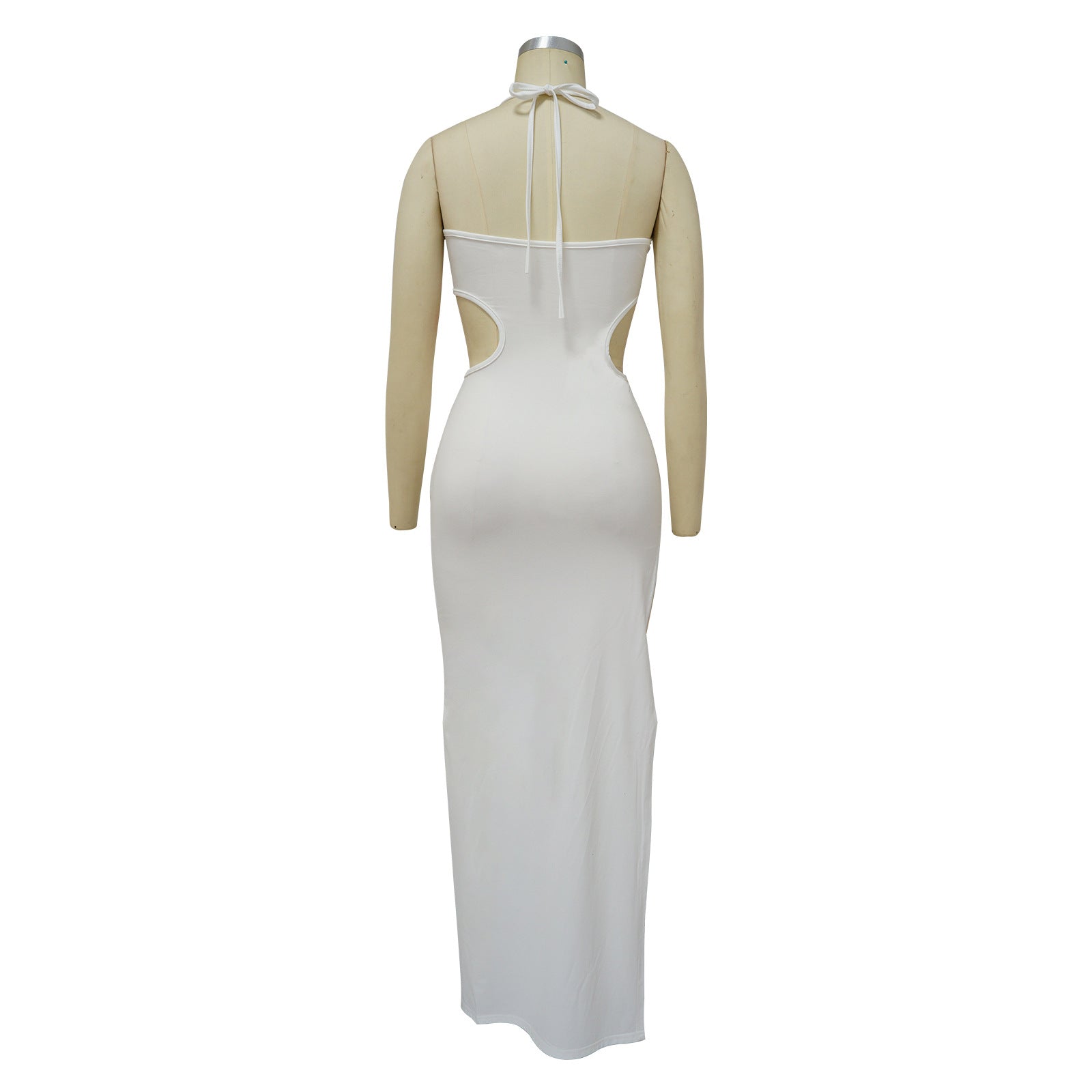 Women's Irregular Slit Maxi Sexy Low Back Cutout Dress 12