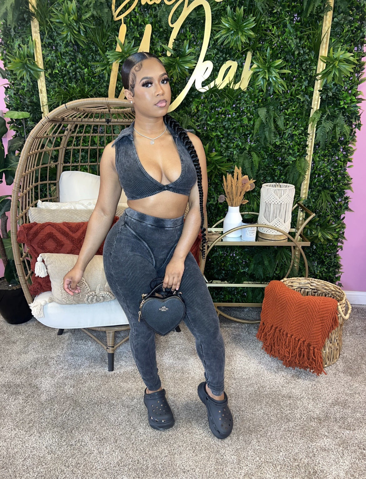 Women Printed Sleeveless Top and Trousers Casual Two-piece Set 5