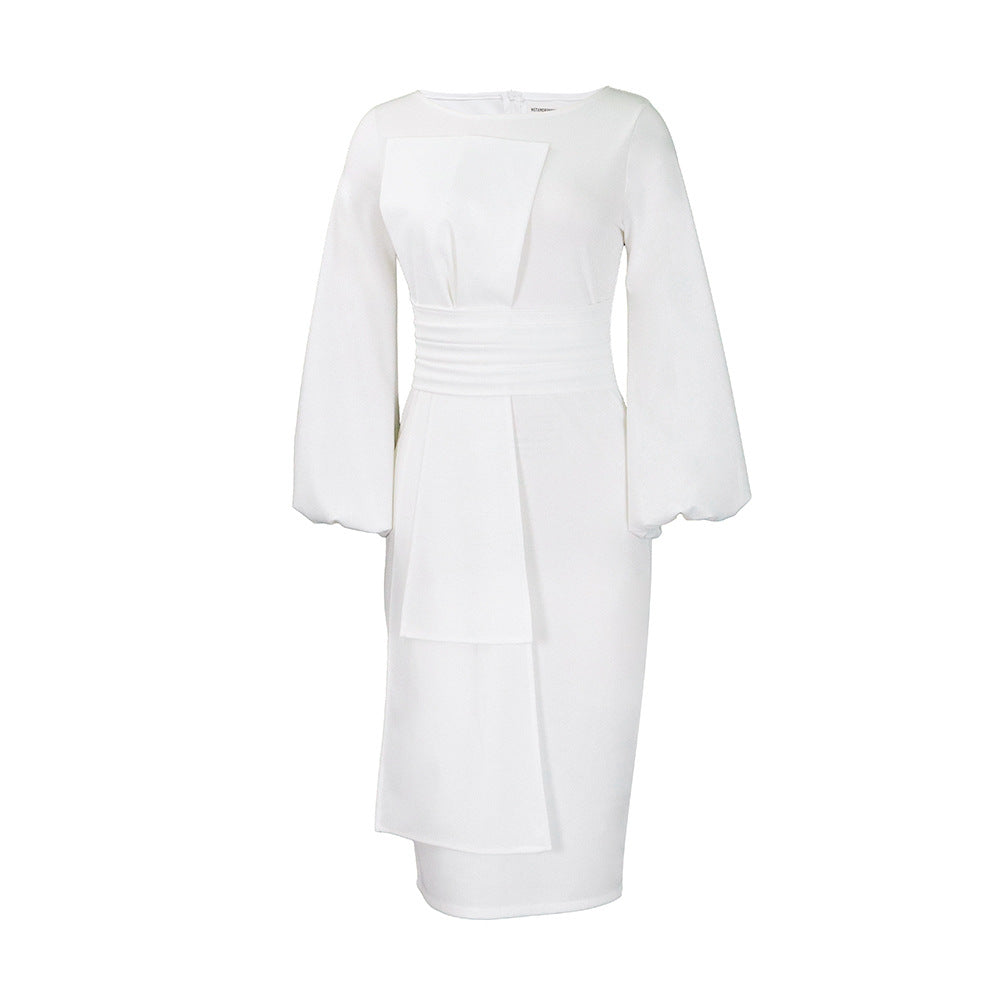 Women's Solid Color Professional Fashion Chic Plus Size Elegant African Dress 11