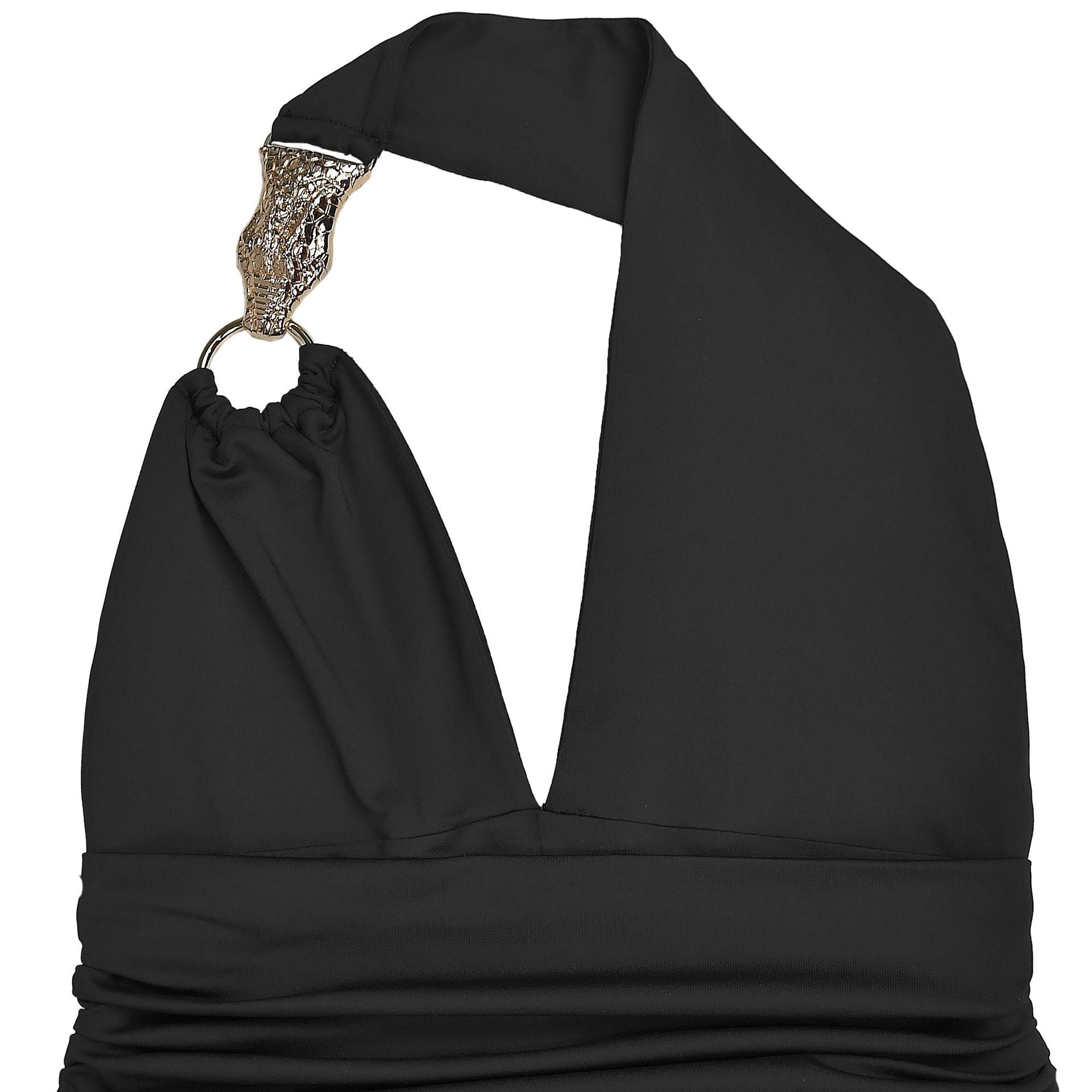 Women  Lace-Up Sexy V Neck Halter Neck Solid Jumpsuit 13