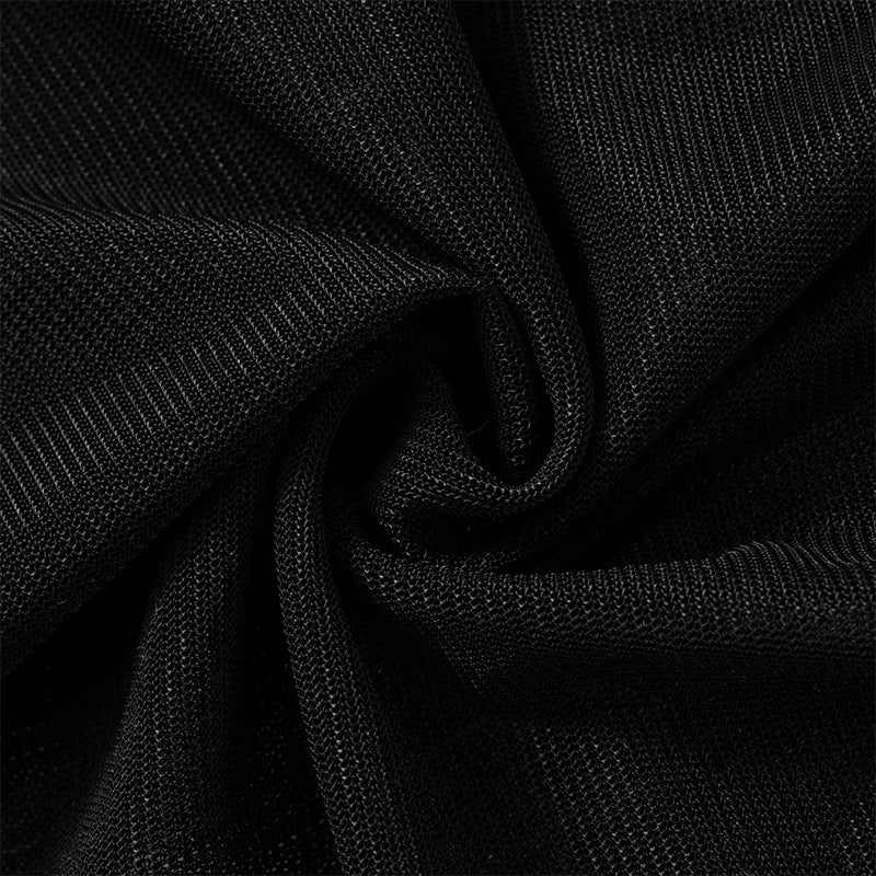 Spring Women's Fashionable Sexy See-Through  Mesh Long-Sleeved Slim Dress 14