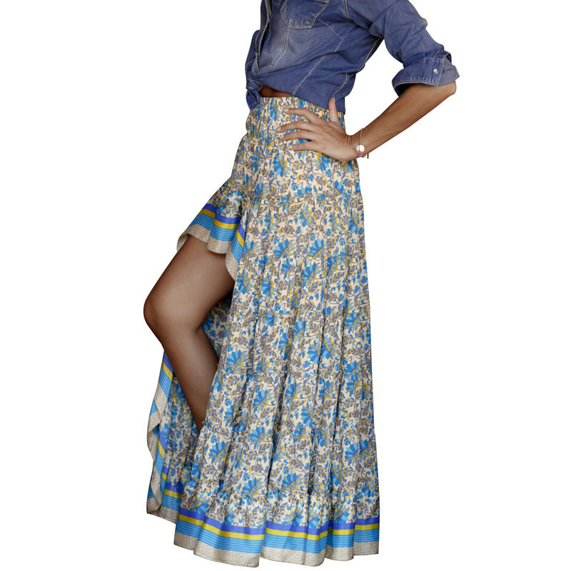 Women printed irregular skirt 6