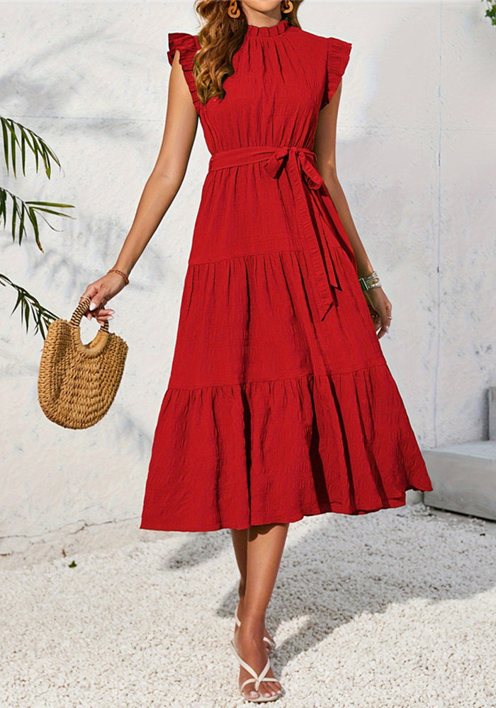Women Summer Holidays Ruffle Layered Cake Dress
