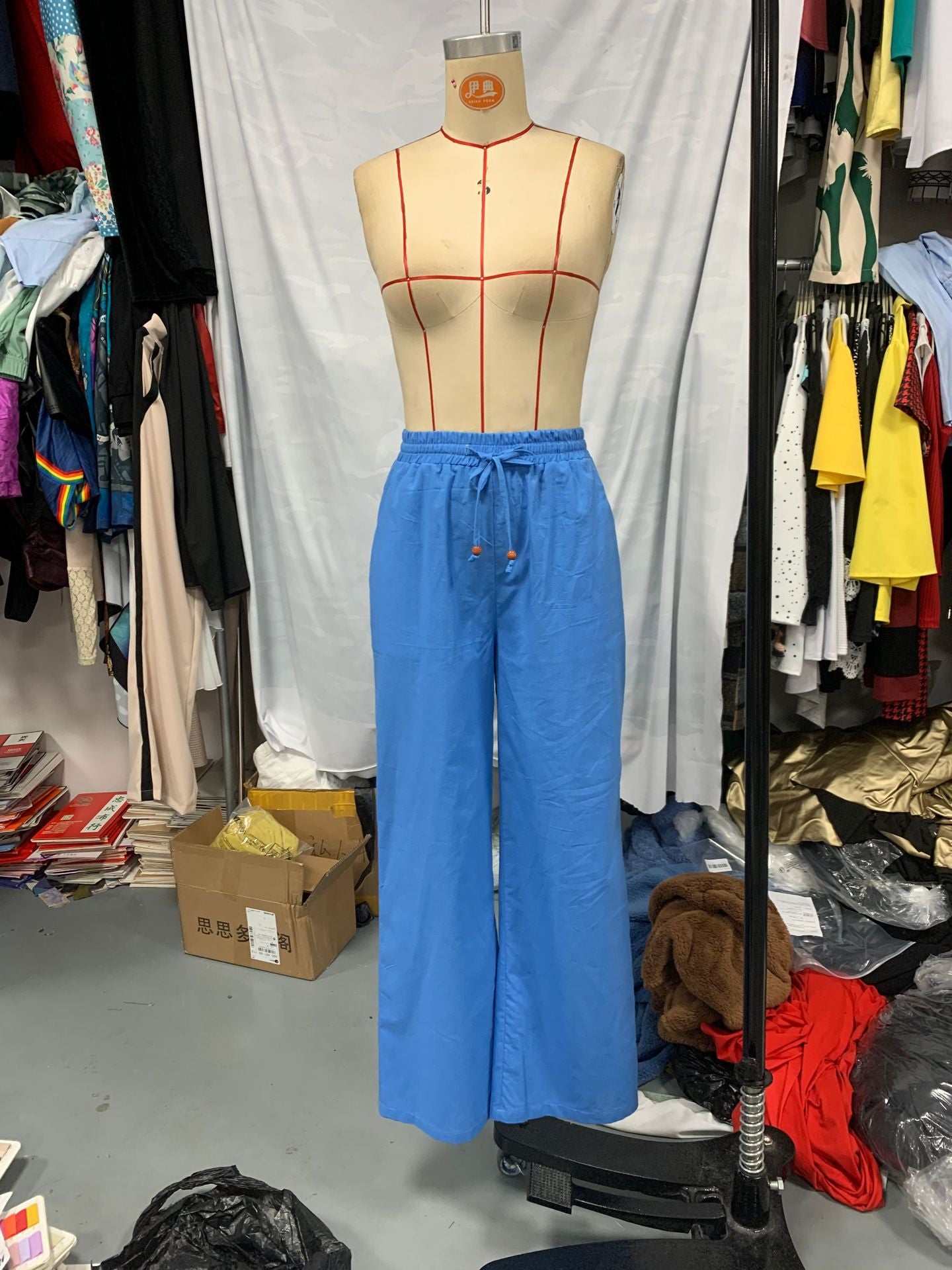 Autumn Women's Fashion Casual Set Solid Color Long Sleeve Shirt Drawstring Pants Two-Piece Set 9