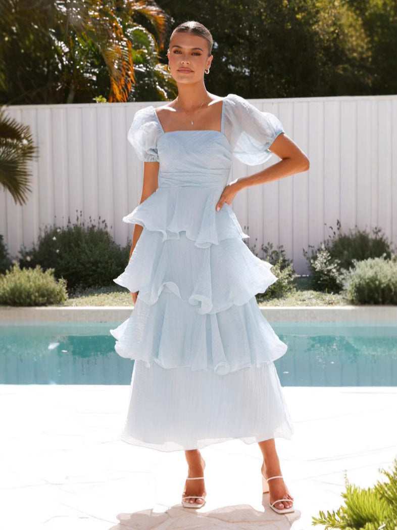 Sexy Summer Fashion Strapless Low Back Cake Dress 6