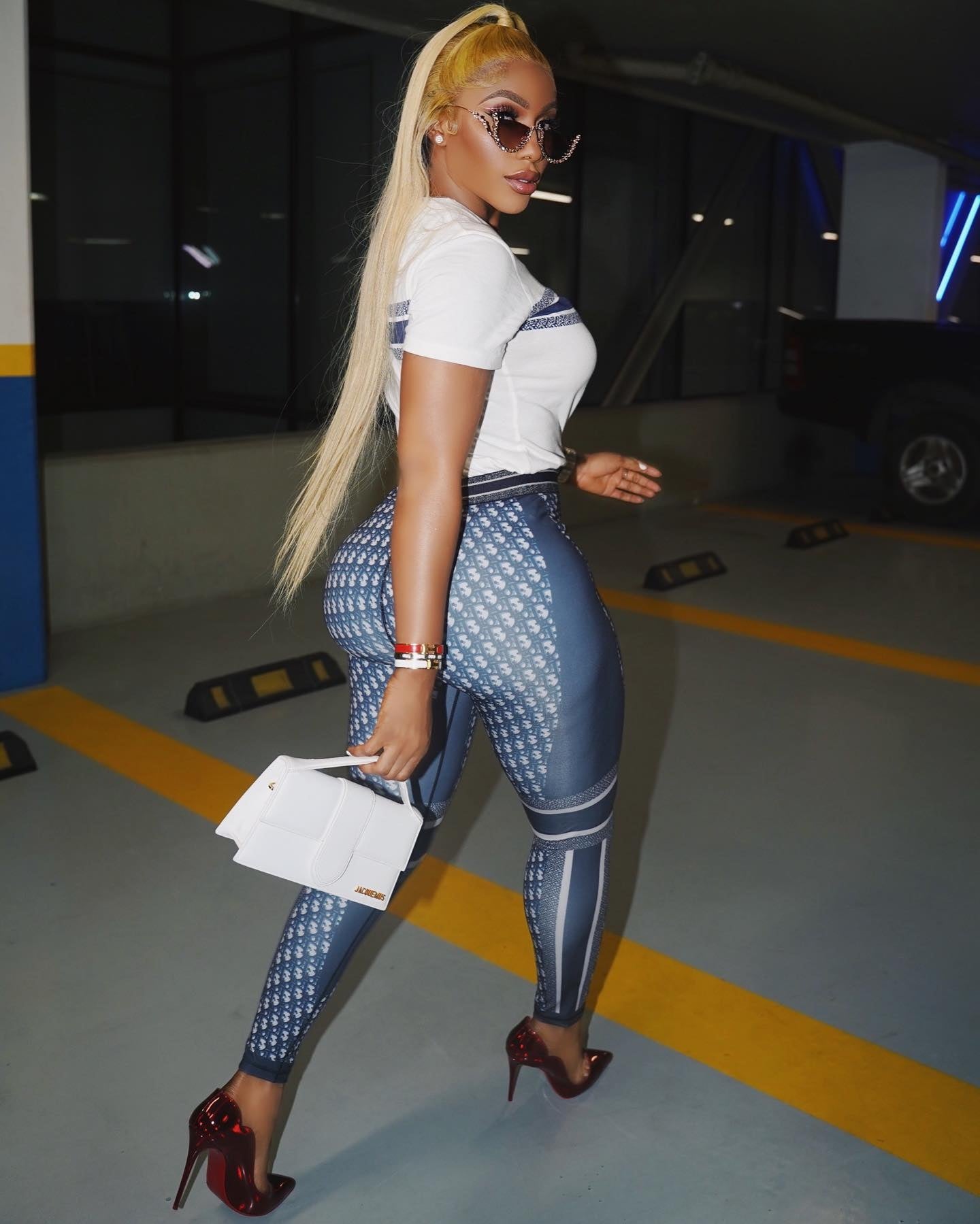 Women printed short-sleeved Top + long pants two-piece set 4