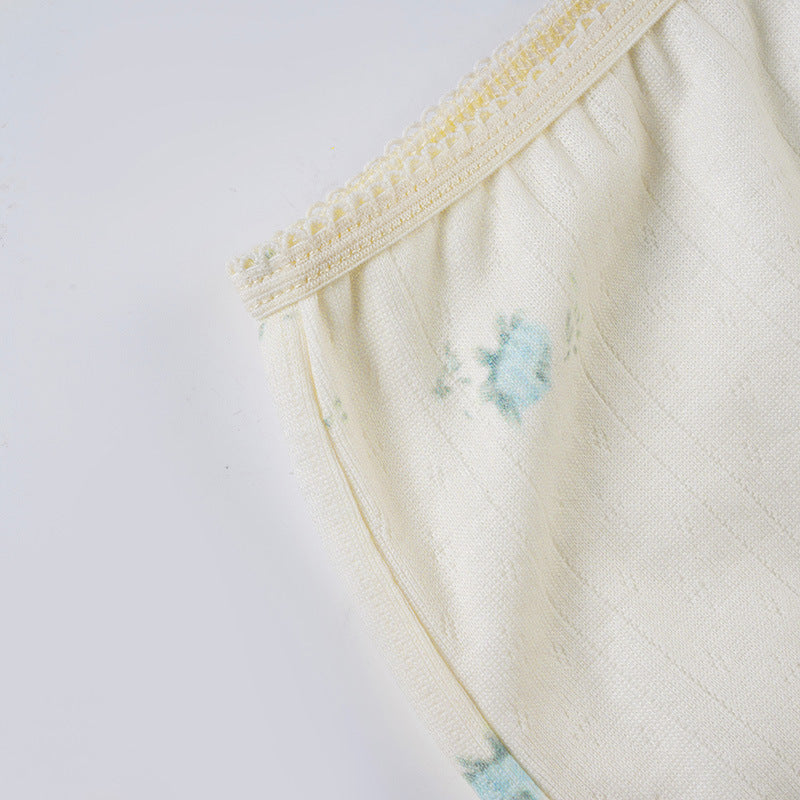 Women Floral Contrast Comfortable Crop Suspender Top and Shorts Two-piece Set 21