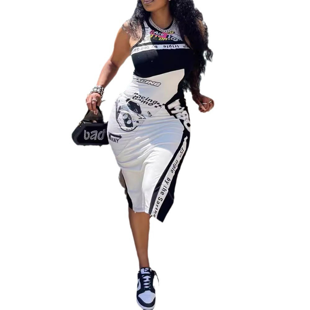 Women Print Casual Sleeveless Dress 6