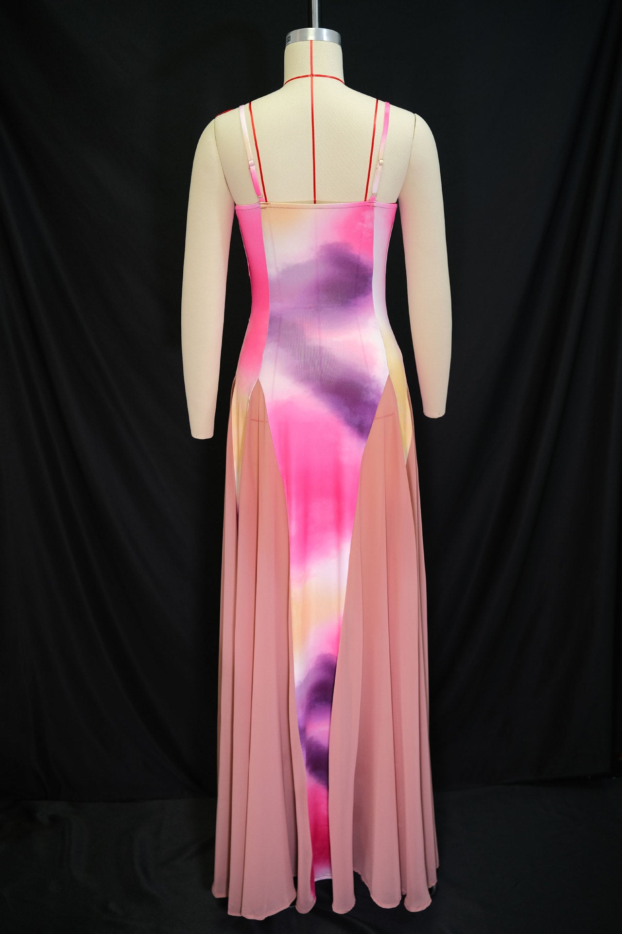 Women summer v-neck suspender printed sleeveless backless dress 9