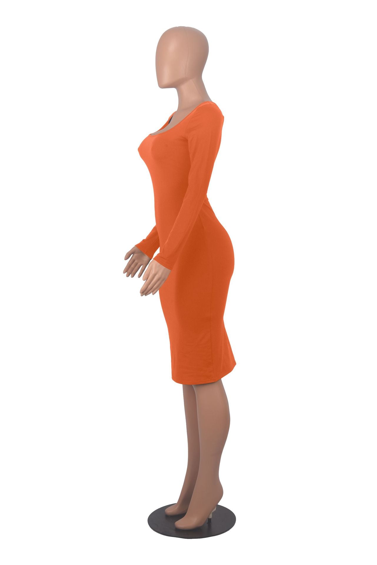 Women Sexy Long Sleeve Round Neck Bodycon Dress 22