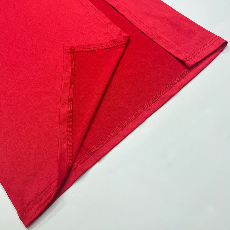 Women Sexy Tie-Wrap Chest Solid Top And Slit Skirt Two-piece Set 16