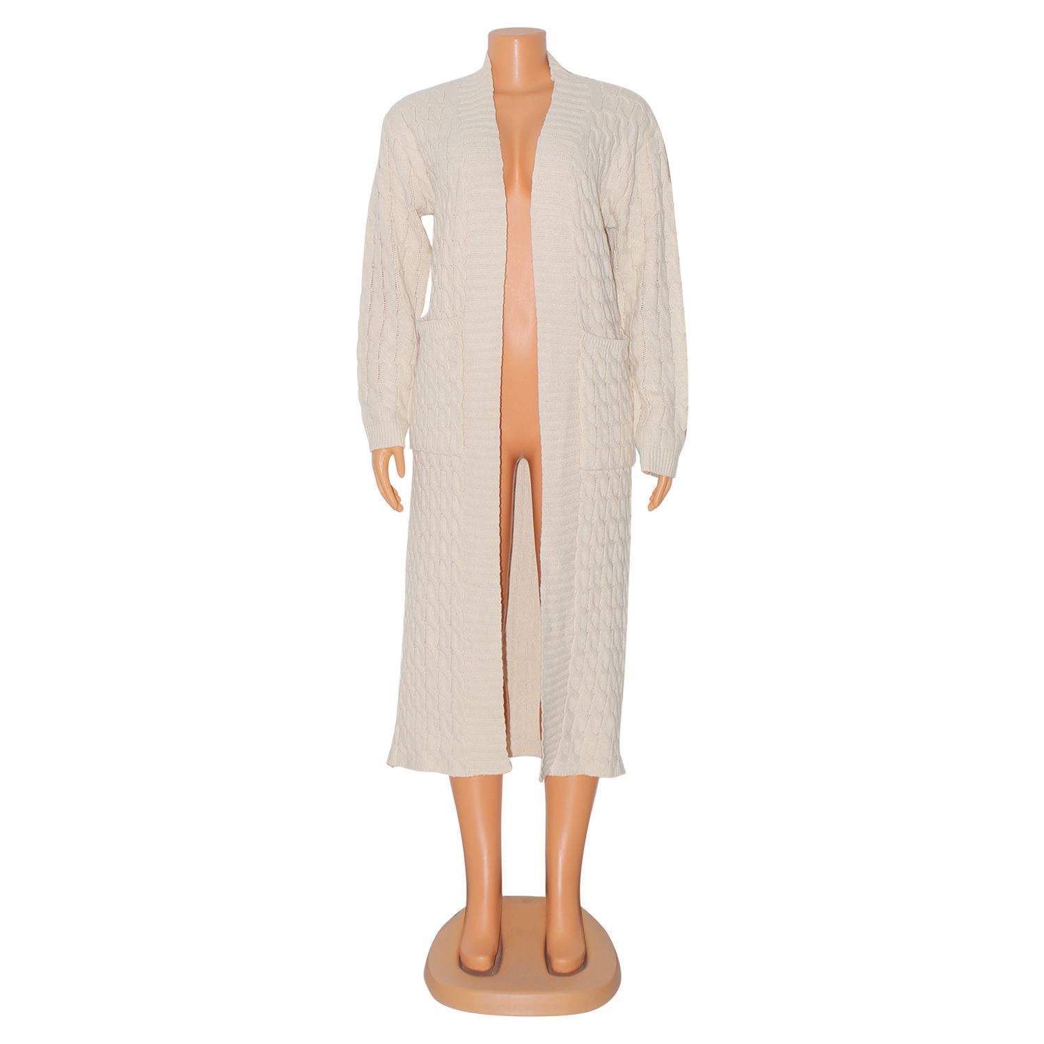 Autumn Winter Women'S Fashion Sexy Casual Long Sleeve Long Sweater Coat 18