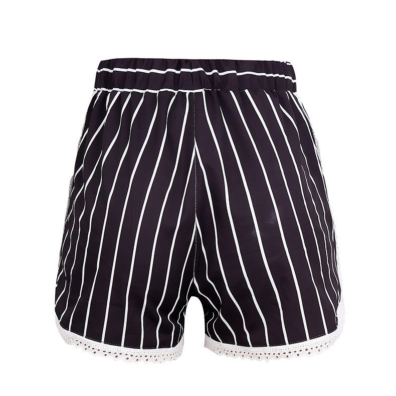 Summer Stripes Printed Strap Pajamas Two-Piece Home Clothes Set 19