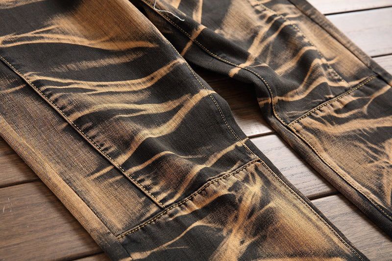 Men Vintage Denim Straight Trousers 36