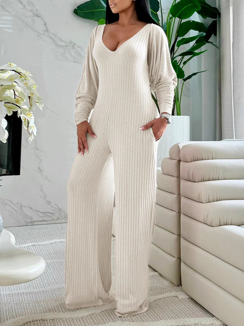 Women Casual Sexy Jumpsuit and Coat Two-Piece Set 8