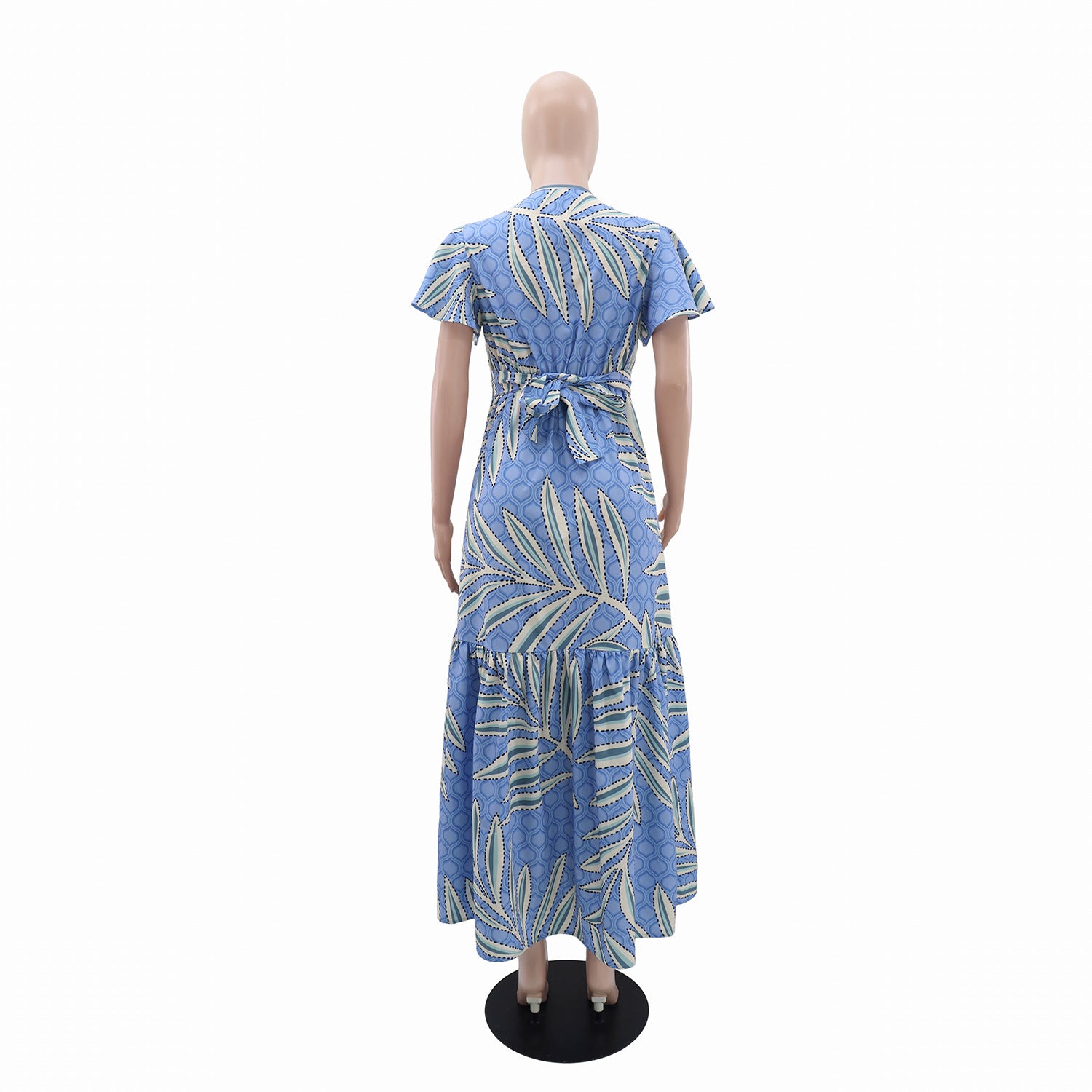 Women Holidays Casual Lace-Up Printed Dress 4