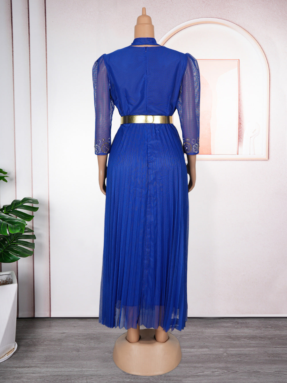 Beaded V-Neck Formal Party/Evening Dress African Plus Size Chic Elegant Dress for Women 14