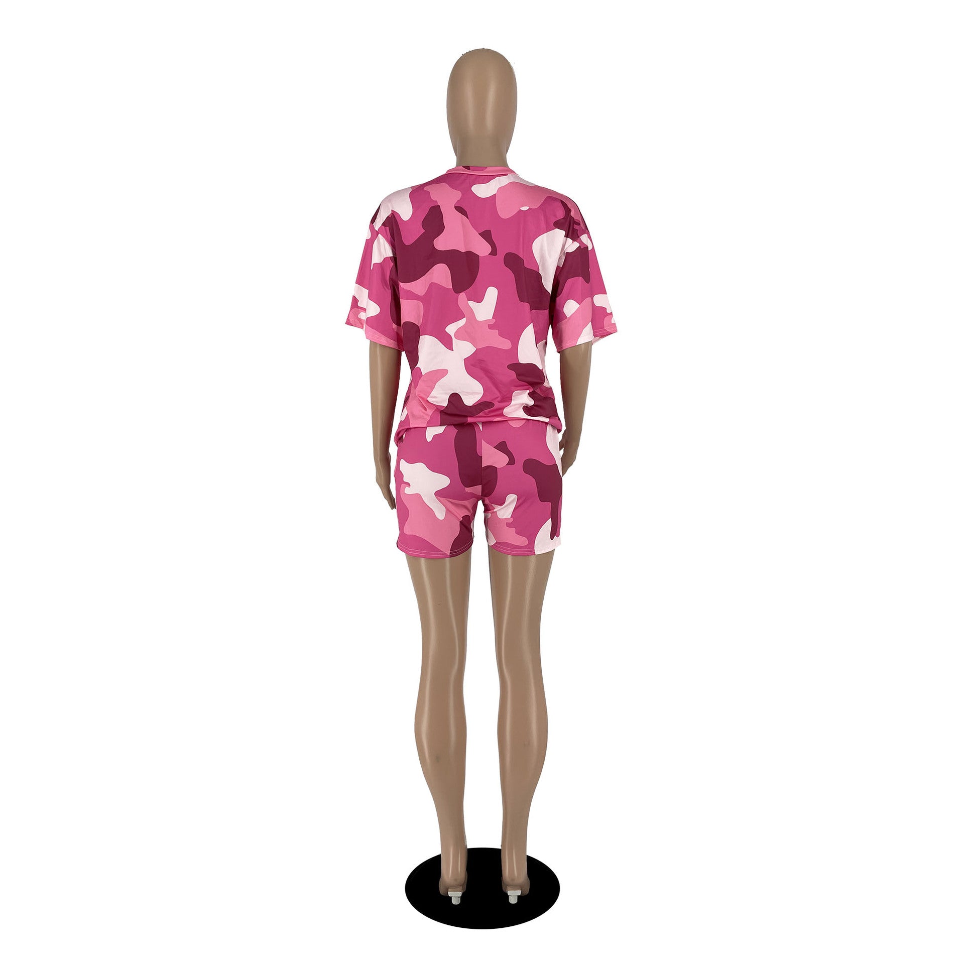 Women's Summer Fashion Letter Camouflage Print Two Piece Suit Women 24