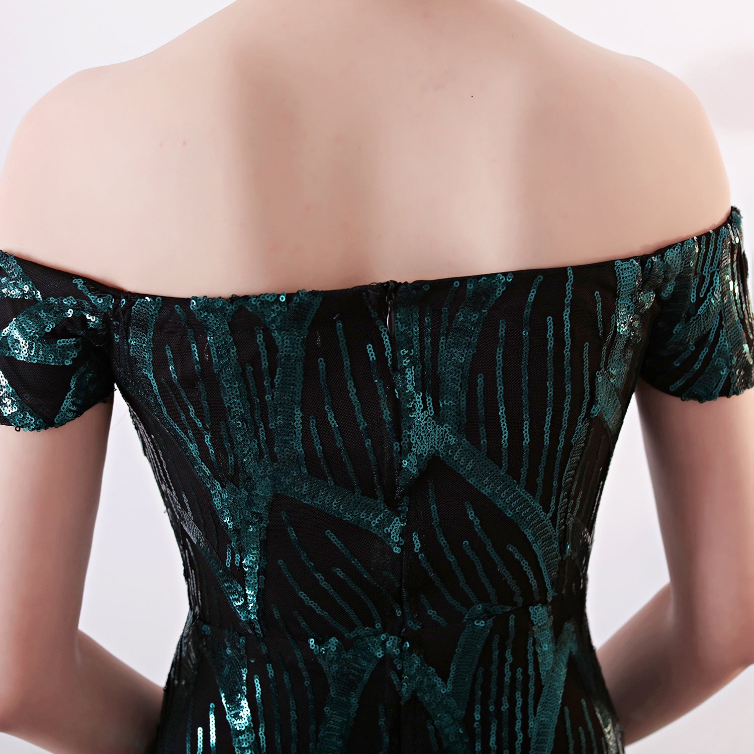 Off-Shoulder Slim Fit Sequin Fishtail Long Formal Party Evening Dress 19