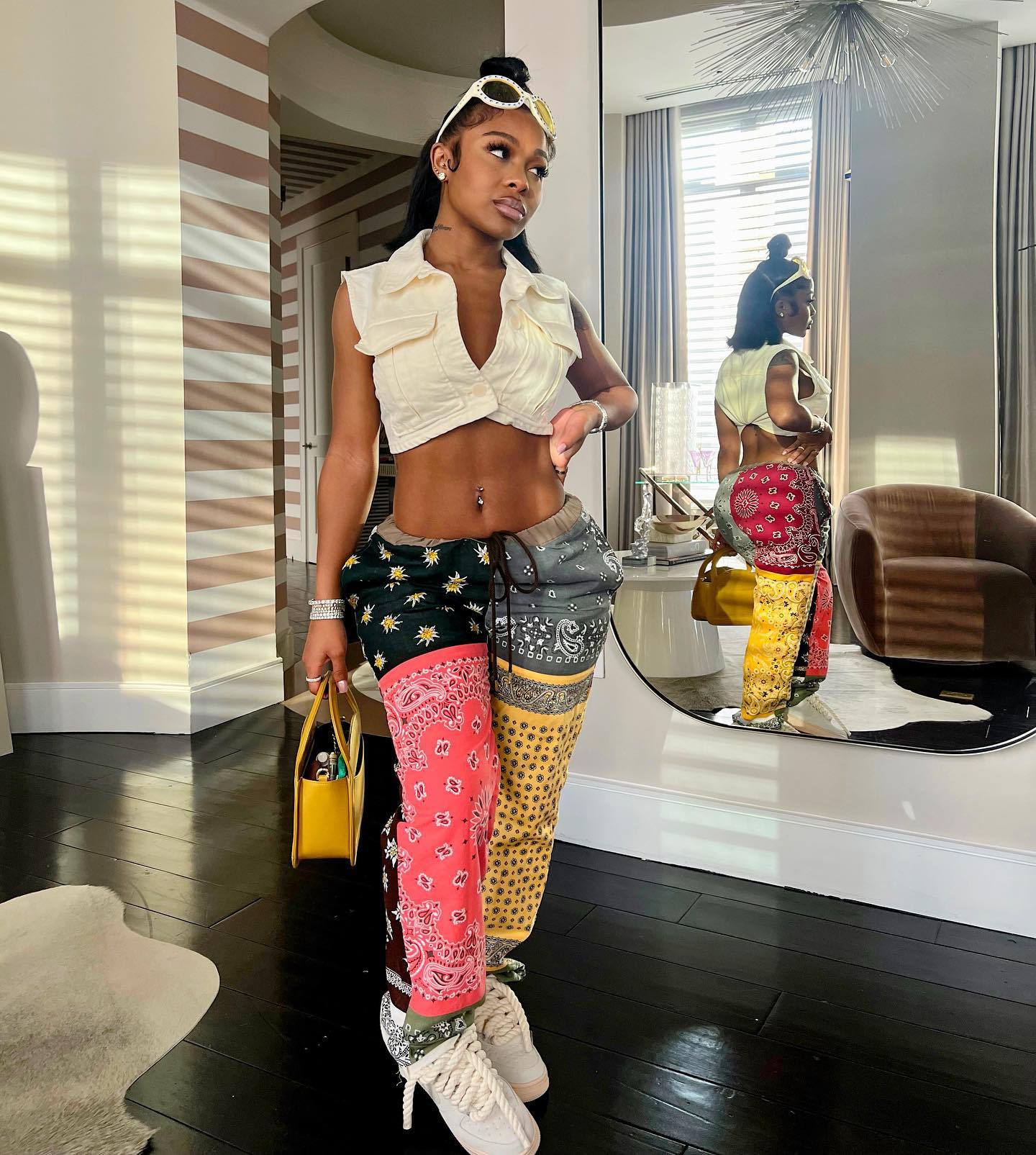 Women'S Fashion Contrast Print Casual Trousers