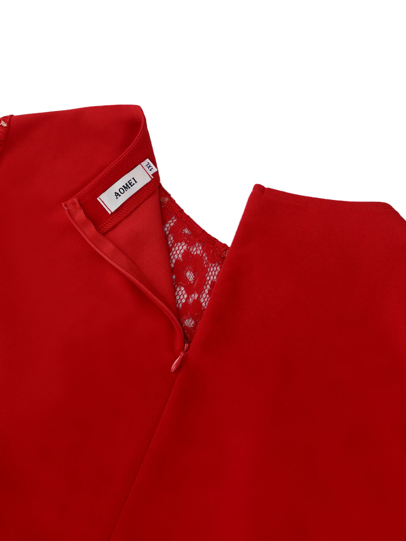 Lace Patchwork Round Neck Long Sleeve Bodycon Chic Beaded Formal Party Dress 17