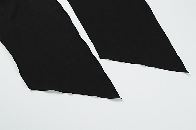 Summer Patchwork Low Back Strapless Slit Solid Dress 19