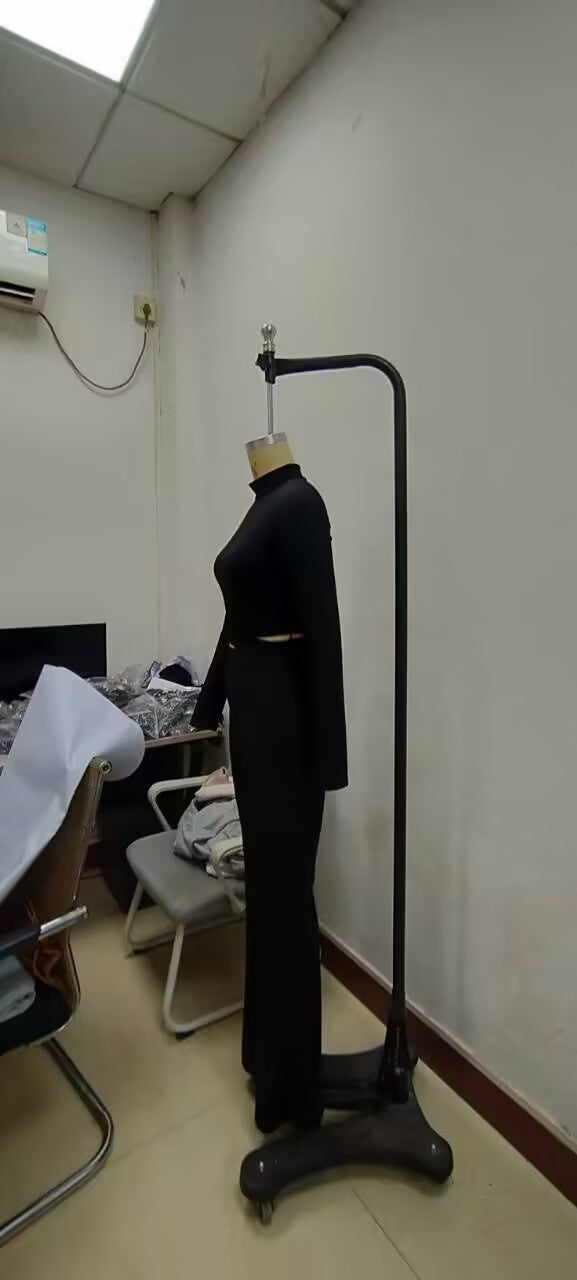 Long-Sleeved Tight Slim Top High Waist Bell Bottom Stretch Pants Set 8