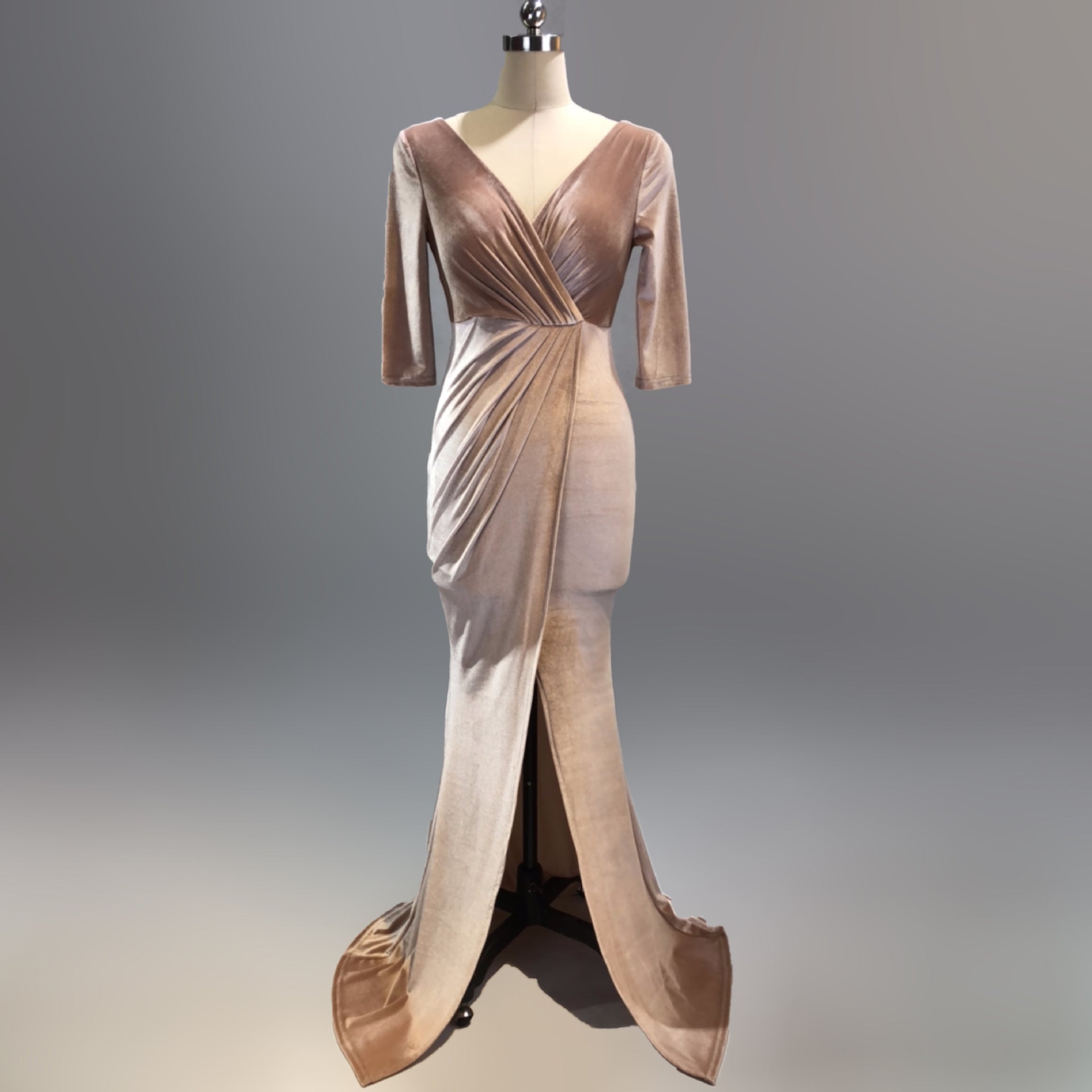 Long-sleeved evening dress women autumn fashion sexy velvet Slim Fit fishtail Formal Party long Dress Prom Dress 7