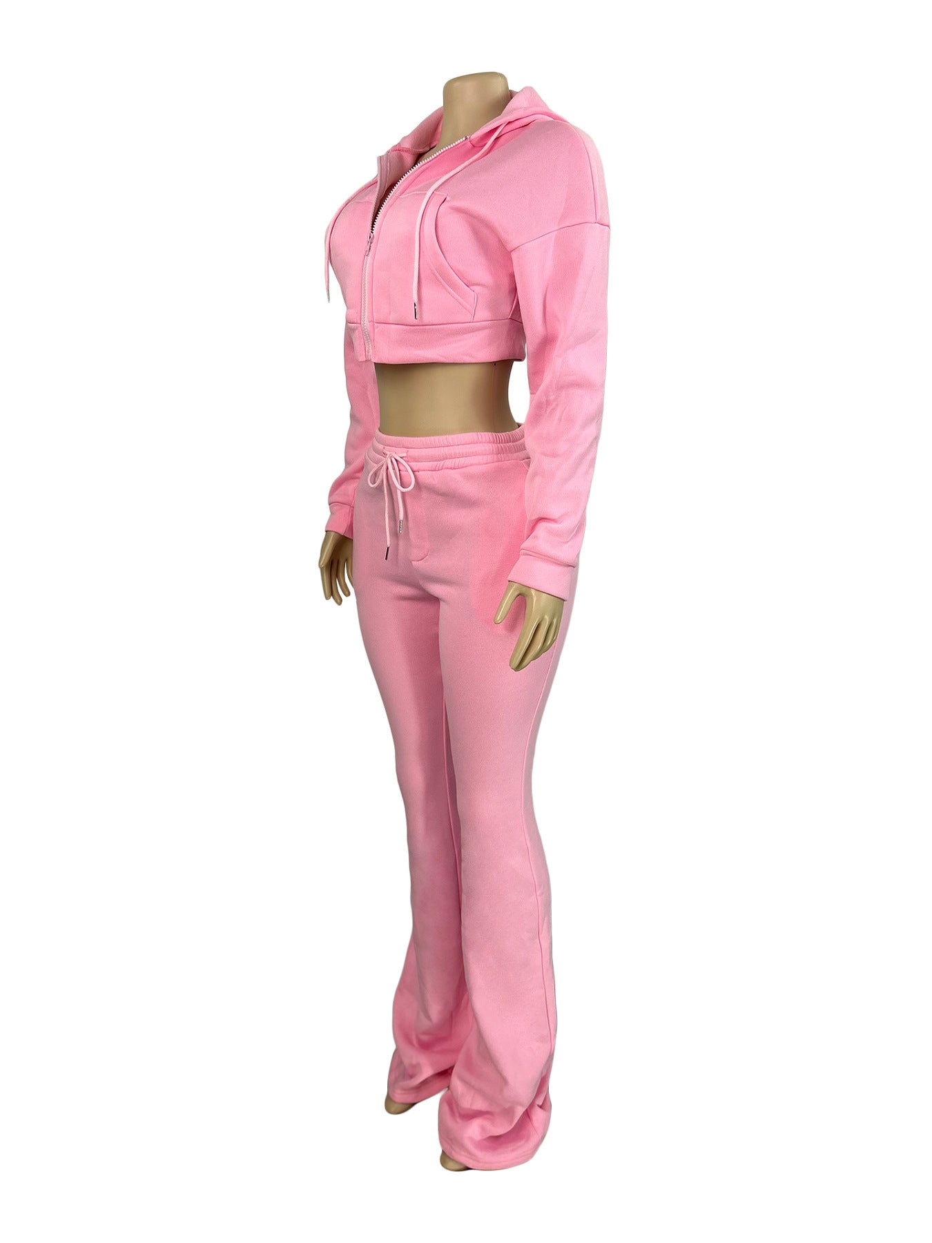 Women Hoodies and Bell Bottom Pants Two-Piece Set 15