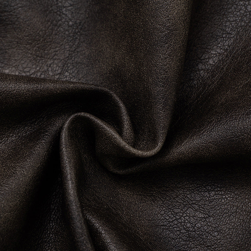 Women Autumn/Winter Pu-Leather Half-Open Collar Zippered Rivet Waist Crop Jacket 30