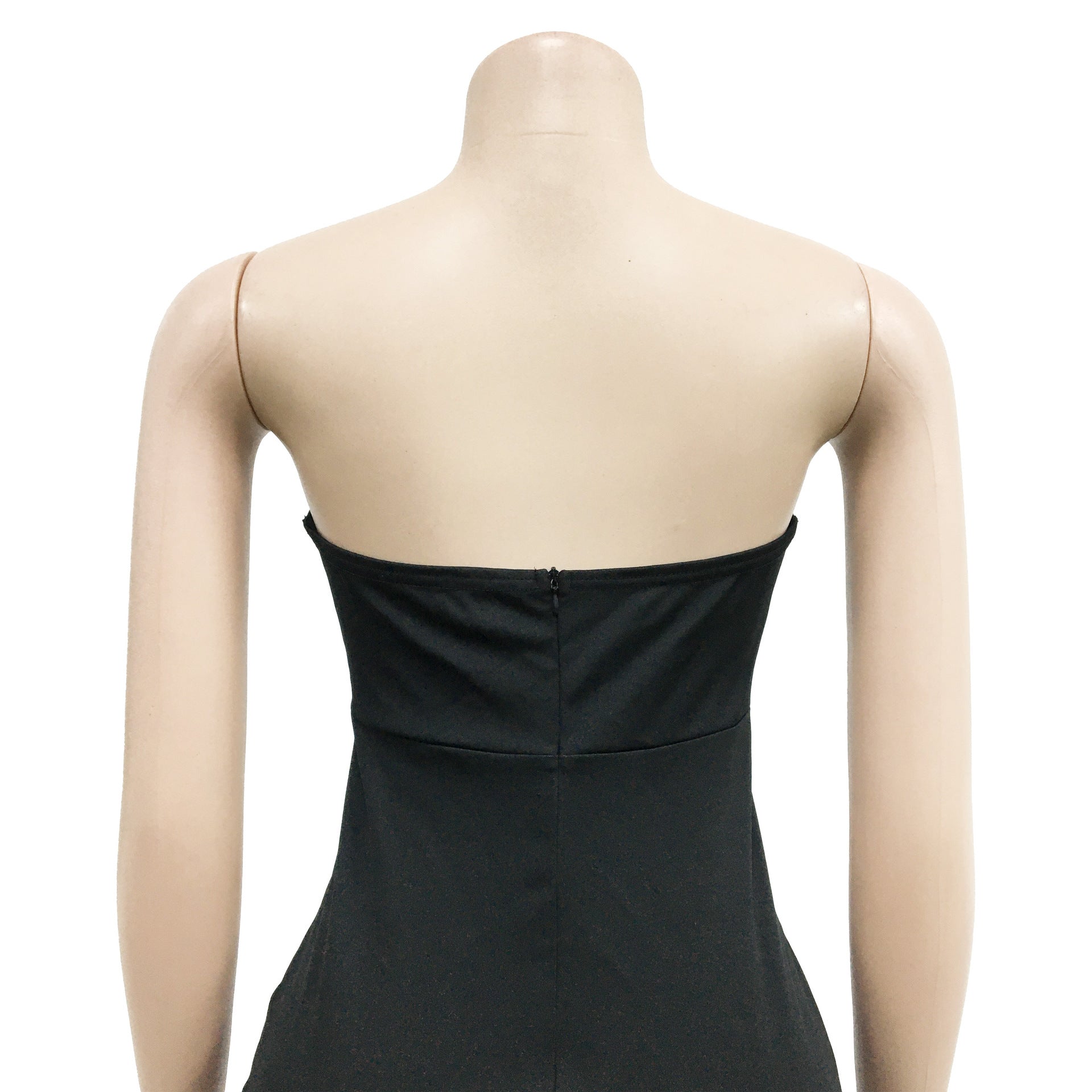 Women's Solid Color Sexy Strapless See-Through Mesh Bodycon Dress 21