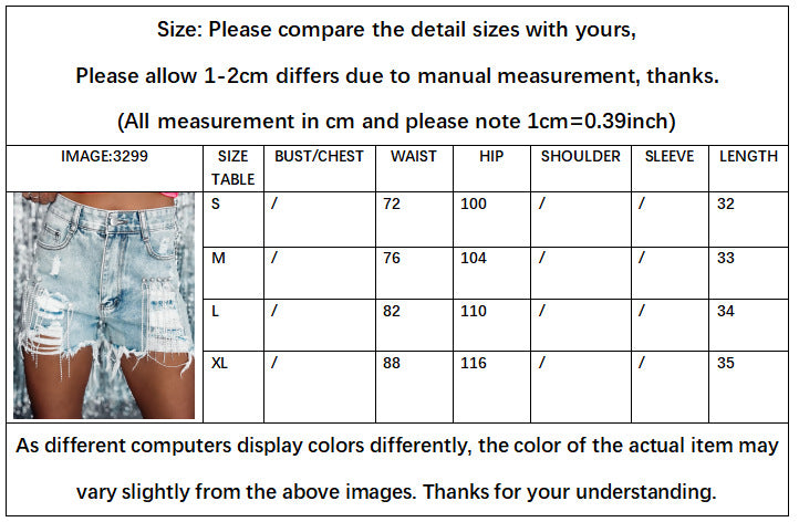 Fashion Casual Diamond Denim Shorts 6