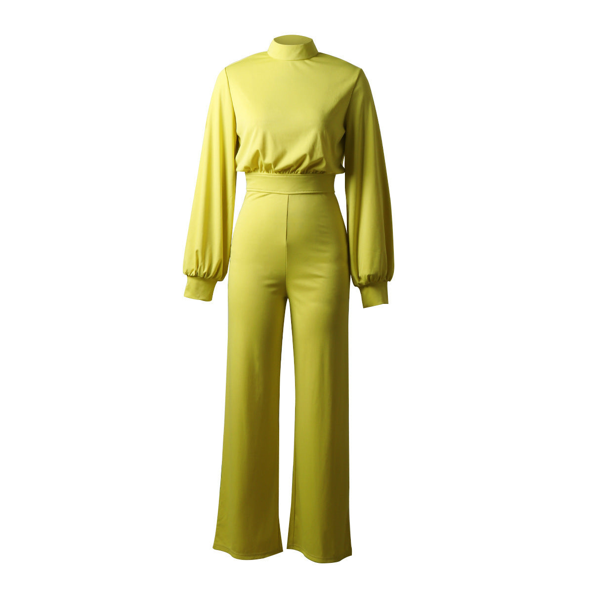 Spring And Winter Long Sleeve Stand Collar Fashion Casual Wide Leg Jumpsuit 7