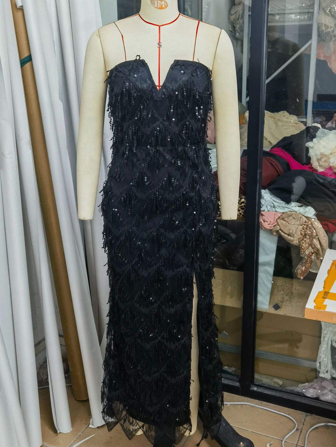 Women Sexy Backless Sequin Birthday Party Evening Dress 5