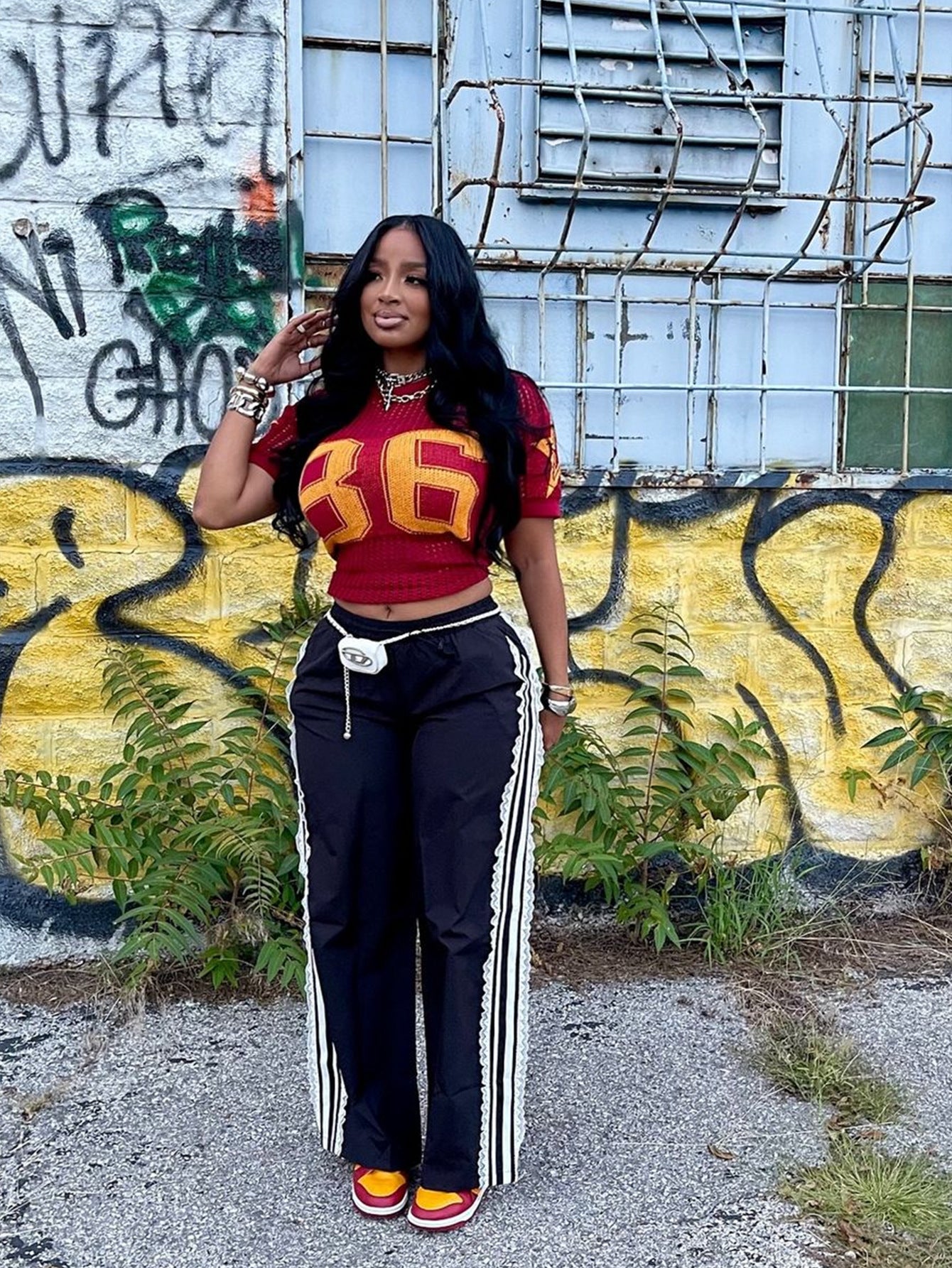 Women summer Patchwork print mesh sports short sleeve Top