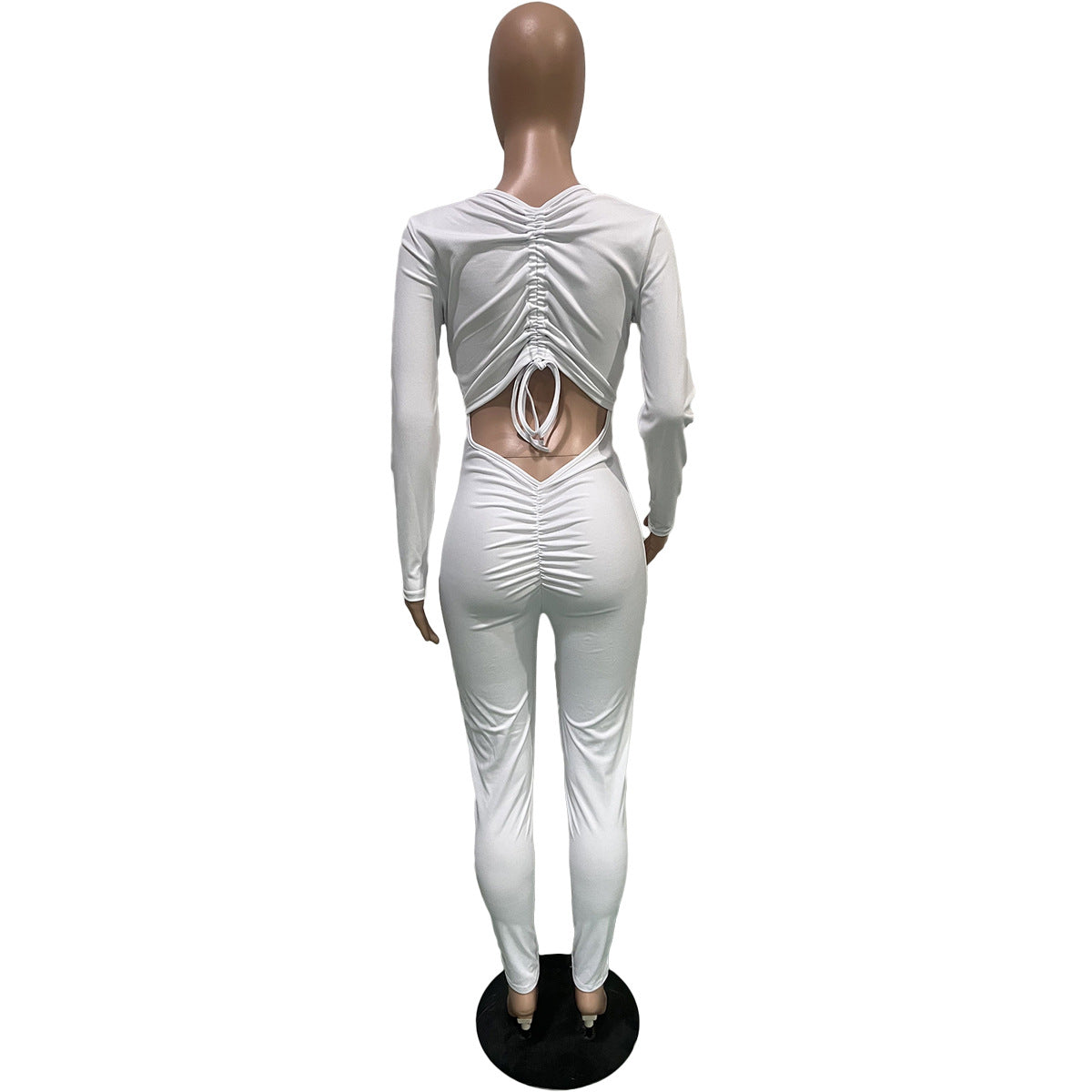 Women's Back Drawstring Scrunch Butt Sexy Jumpsuit 23