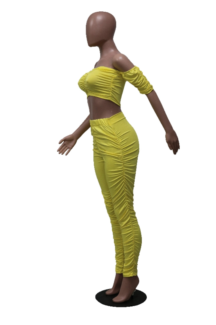 Women Sexy Backless Strapless Solid Top and Pants Two Piece Set 12