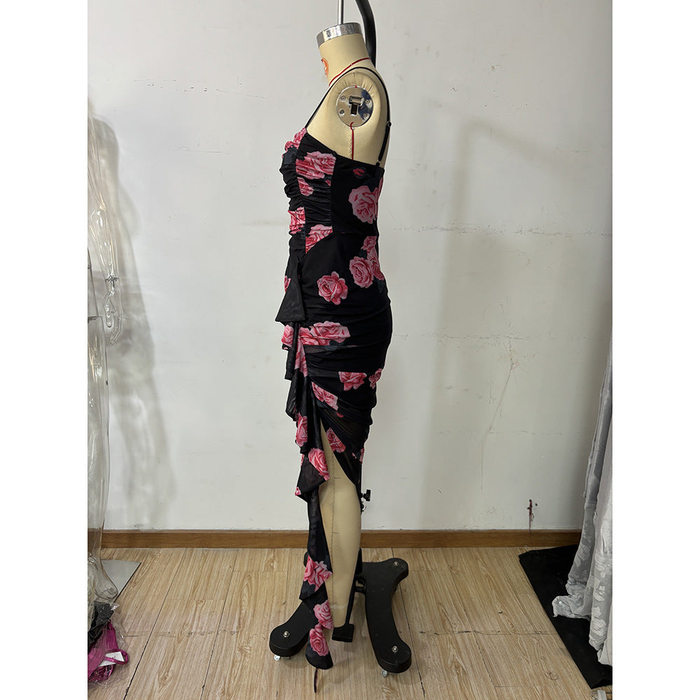 Summer Women Sexy Holidays Printed Slip Dress 7