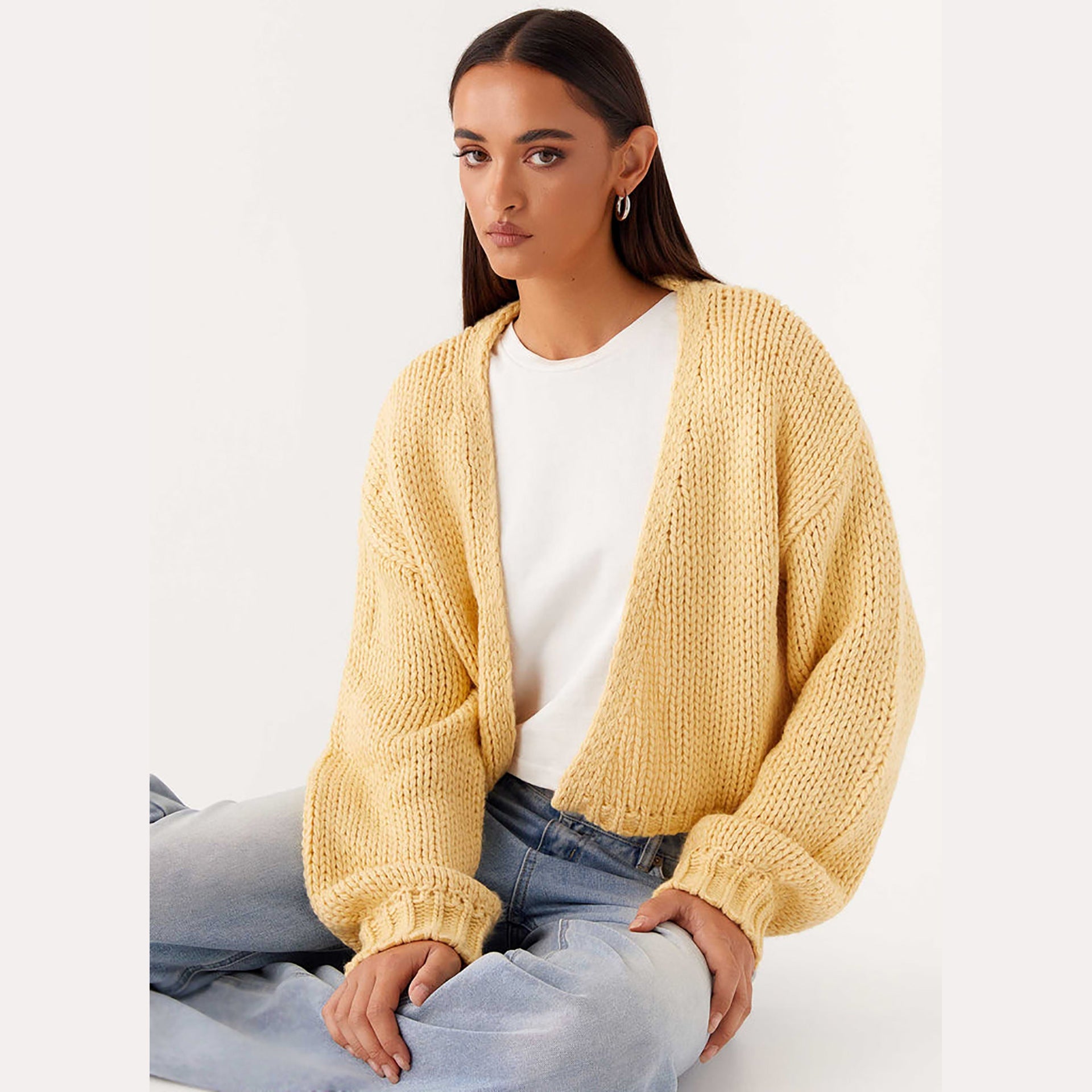 Fashion Autumn Winter Women Casual Solid Color Cardigan Knitting Sweater Coat 10