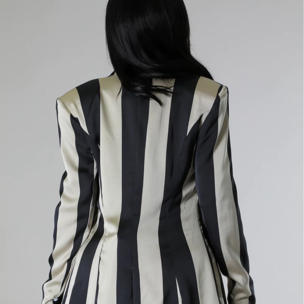 Women striped Blazer and Pant two-piece set 5