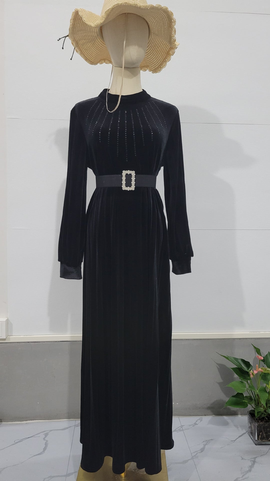 Autumn Belted Plus Size Women's Fashion Pleated Loose Chic Dress 7