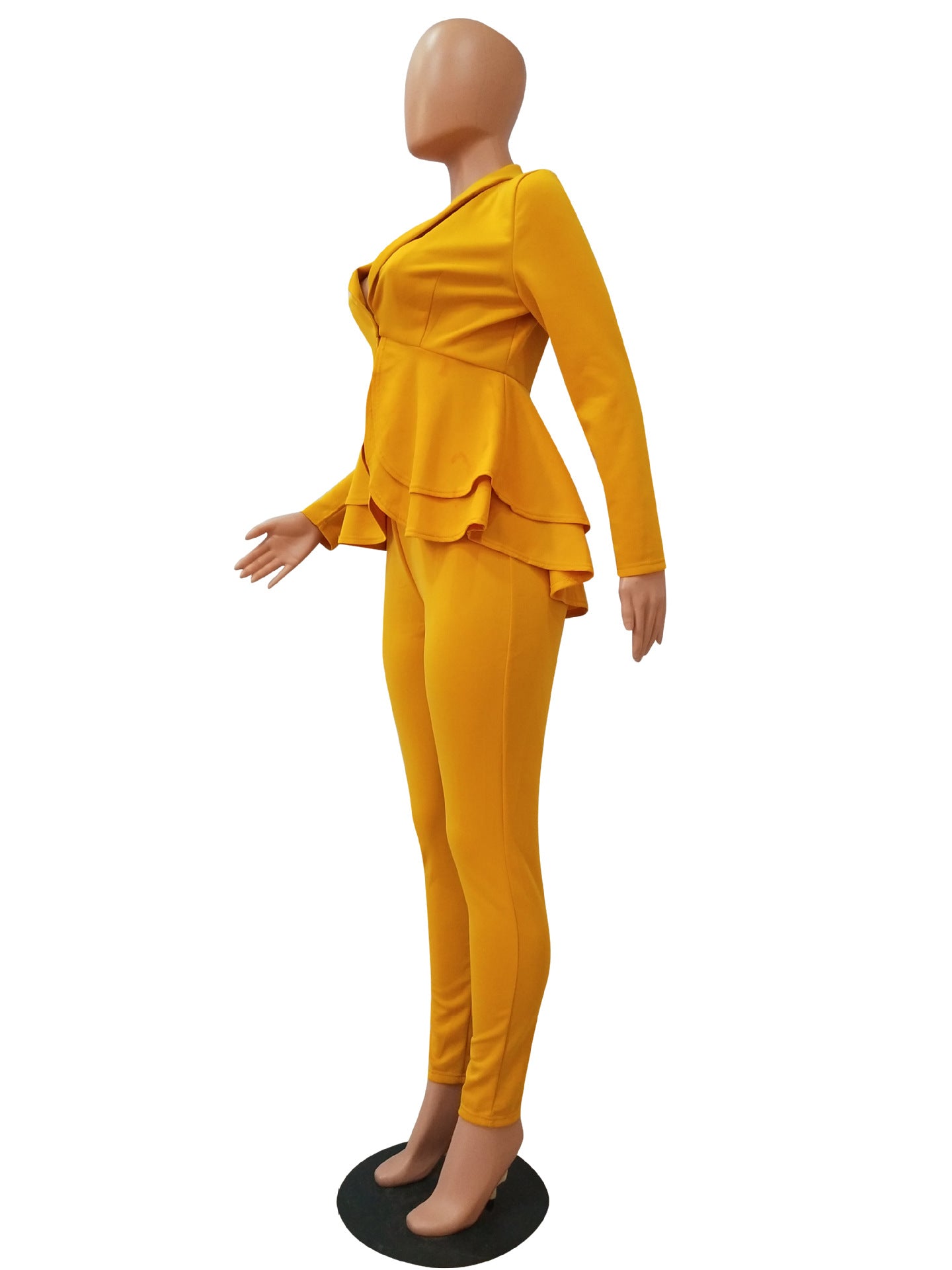 Fashion Ruffle Career Suit Casual Two Piece Set 15