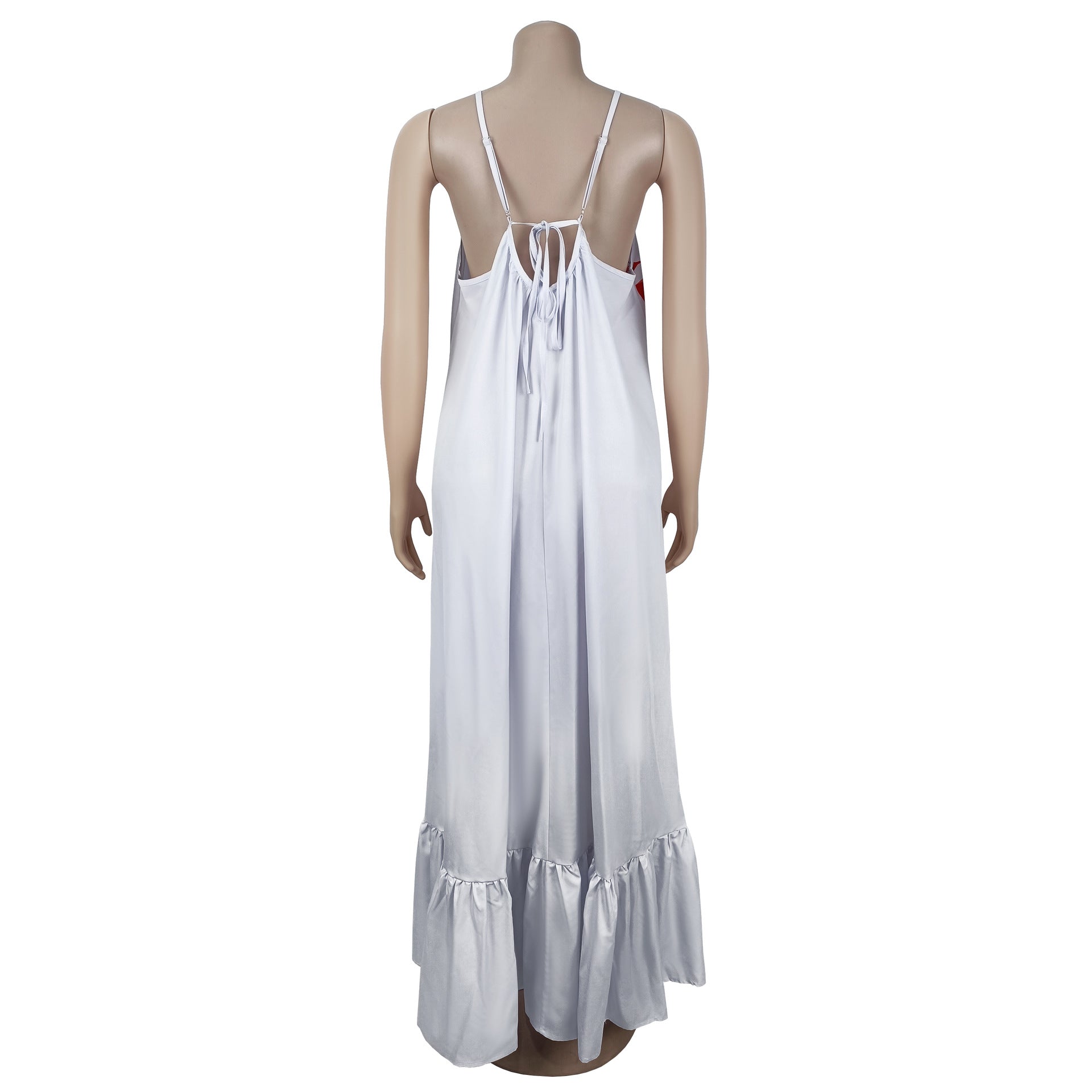 Fashion Women's Sexy Strappy Floral Print Low Back Maxi Dress 7