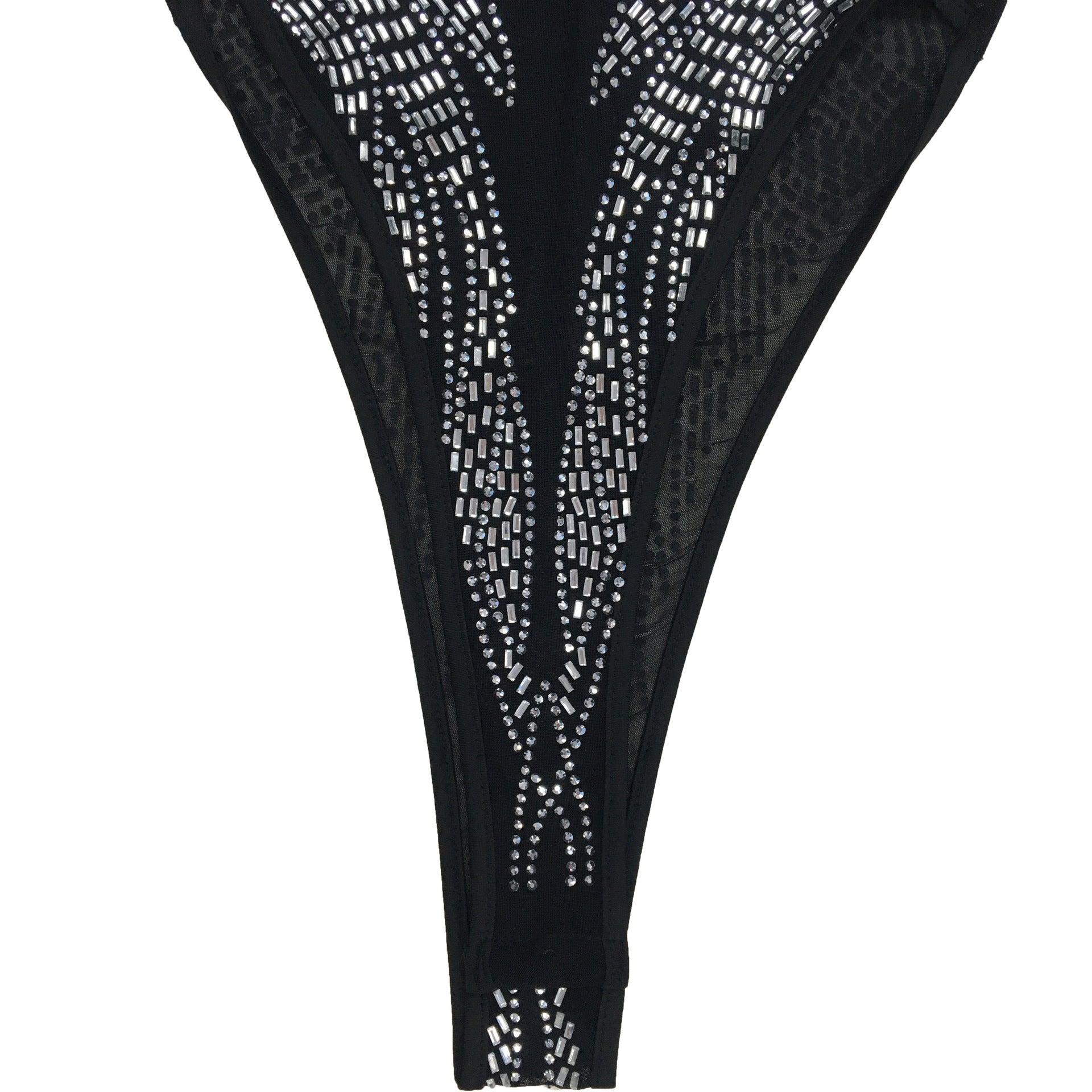 Ladies' Fashion Solid Mesh Beaded Long Sleeve Jumpsuit 26