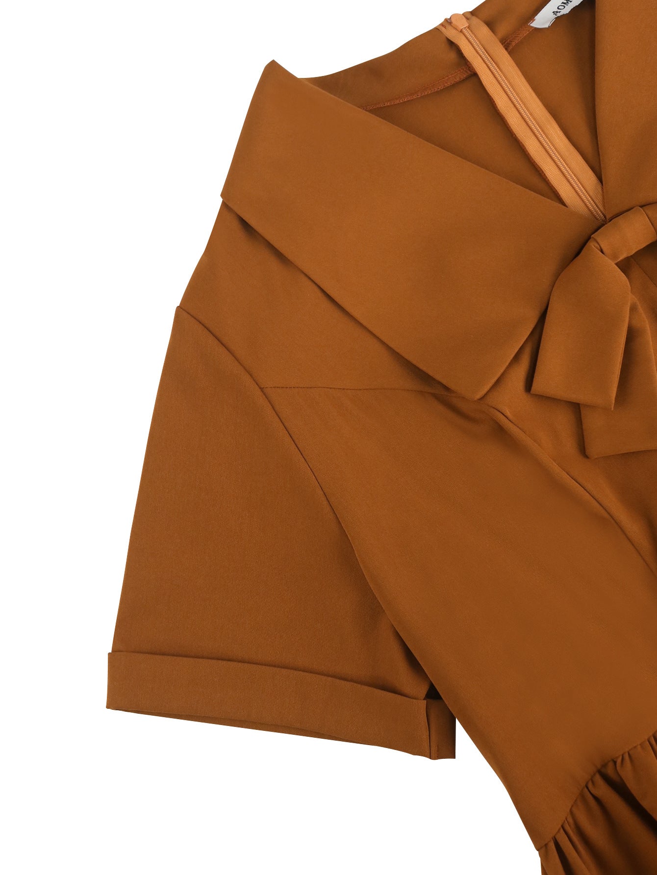 Plus Size Turned-Down Collar Lace-Up Bow Decoration A-Line Dress 14