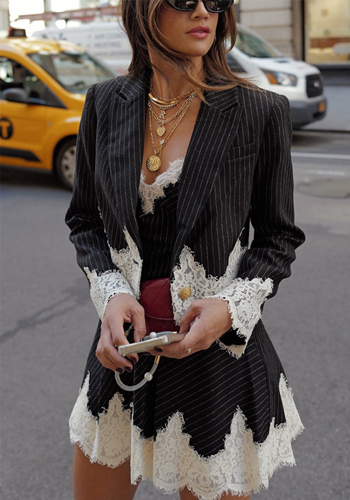 Autumn Winter Fashion Suits Loose Casual Dress Blazer Women's Two-Piece Set