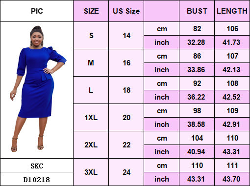 Plus Size Women o-neck pleated dress 12