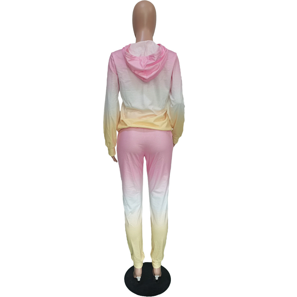 Women Casual Gradient Print Hoodies and Pant Two Piece 17
