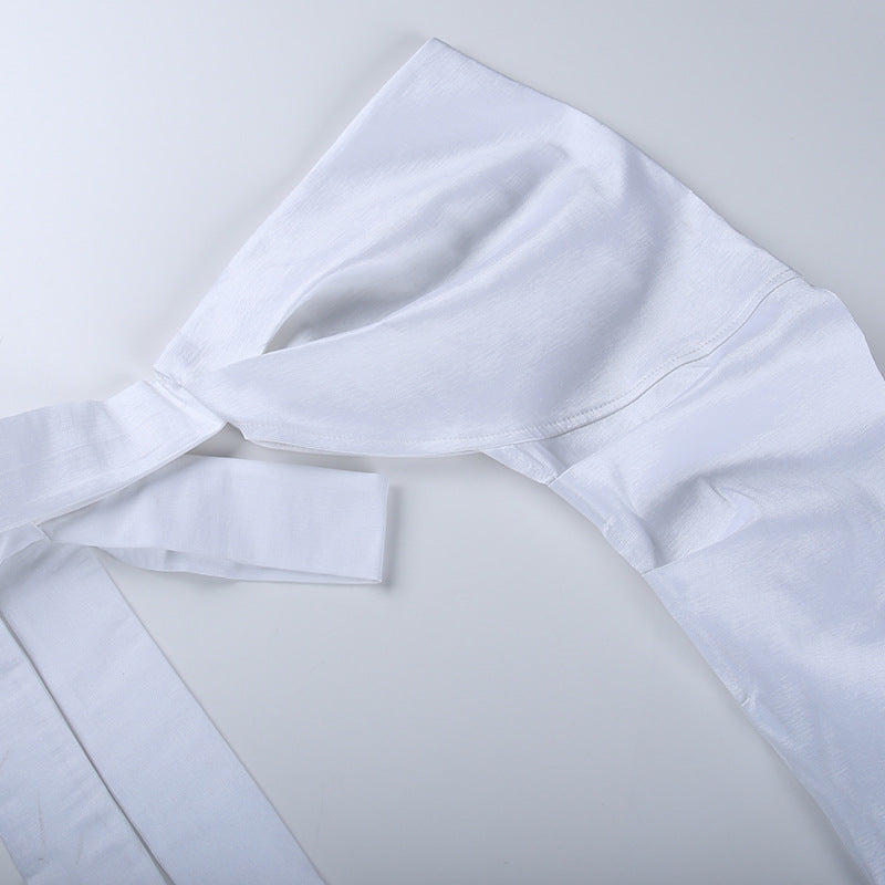 Women One Shoulder Bow Strapless Dress Two-piece Dress Set 24